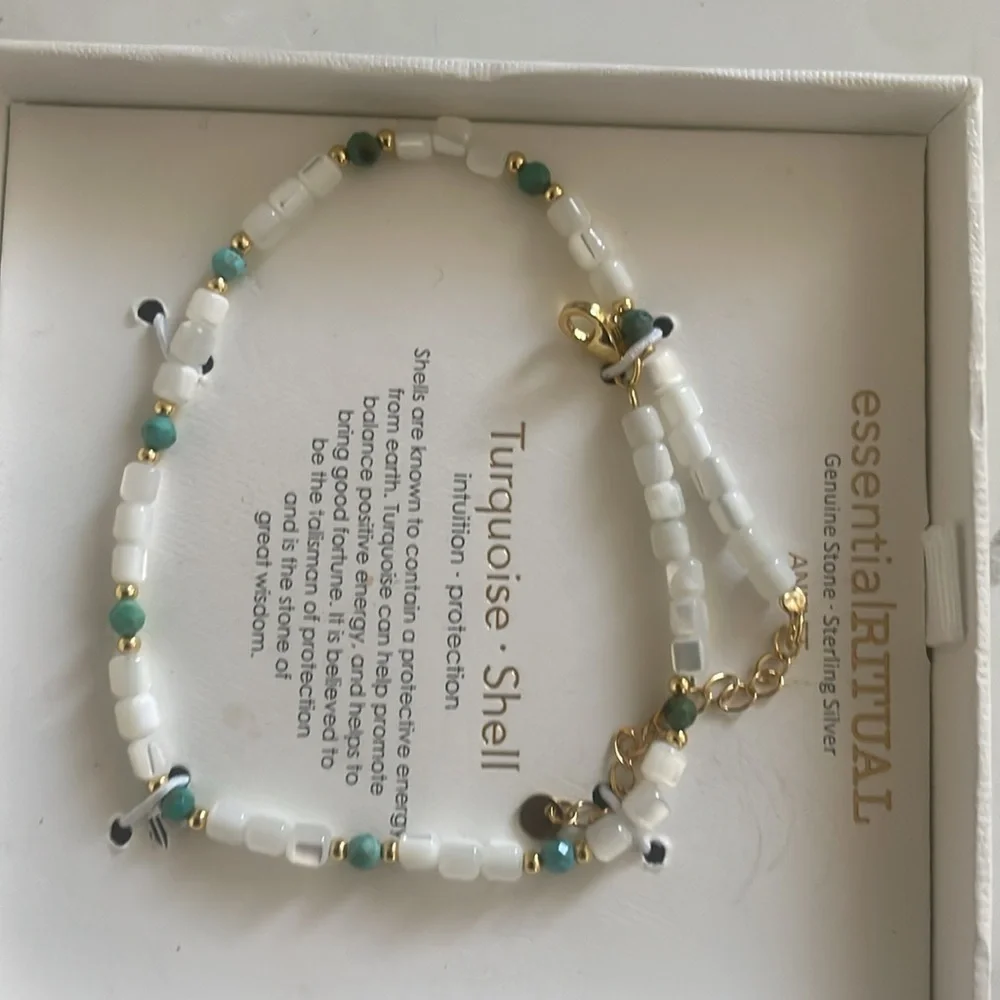 Essential Ritual Sealed NIB Genuine Turquoise Shell Anklet - Picture 6 of 13